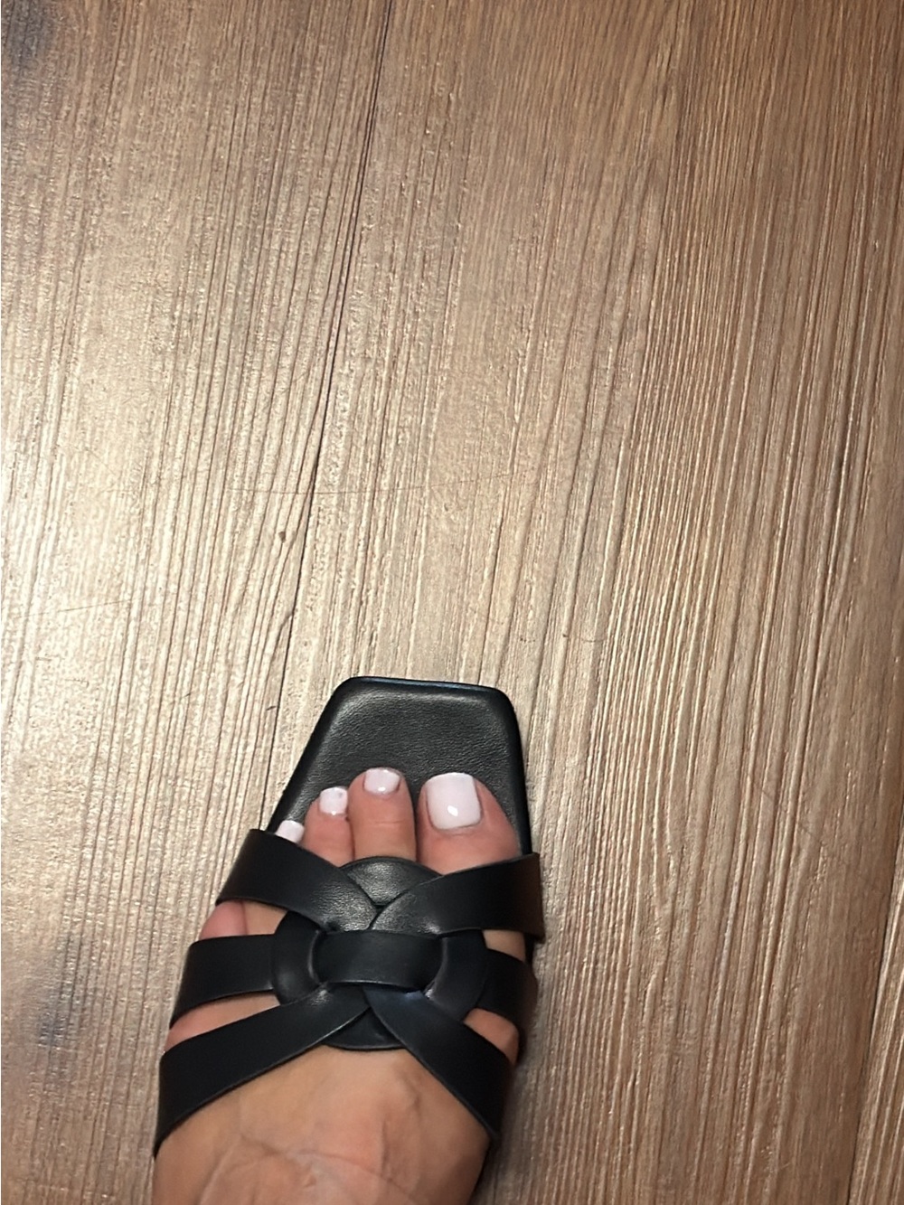 Saint Laurent Black Leather Woven Slide Mules - Picture 4 of 4